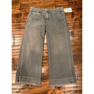 Pilcro and the Letterpress Fit/Hyphen Gray Straight Leg Raw Hem Pants, Size 25